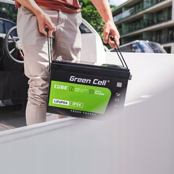 Green Cell CUBE Μπαταρία LiFePO4 125Ah 12.8V 1600Wh Λιθίου για Τροχόσπιτο, Ηλιακά Συστήματα & Σκάφος