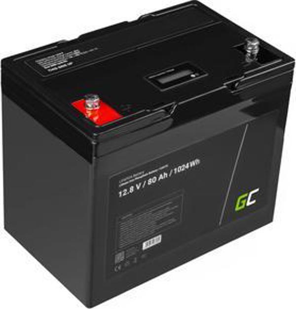 Green Cell μπαταρία λιθίου-σιδηρού-φωσφορικού LiFePO4 12V 12.8V 80Ah για ηλιακούς συλλέκτες, κάμπερ και σκάφη