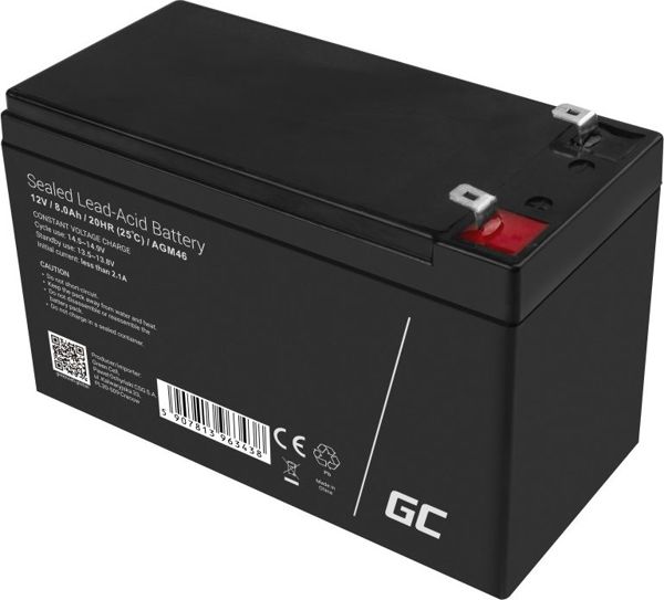 Green Cell Μπαταρία AGM 12V/8Ah - Επαναφορτιζόμενη Μπαταρία Gel για UPS και Συστήματα Ασφαλείας (AGM46)