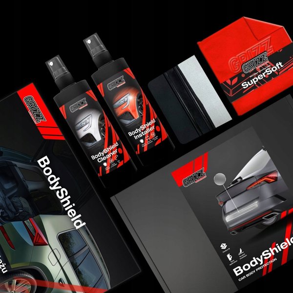 GrizzGlass Μεμβράνη Προστασίας Κολώνων BodyShield για Mercedes GLS 450d (2023-2025) Ανθρακί Υφή [8w1]