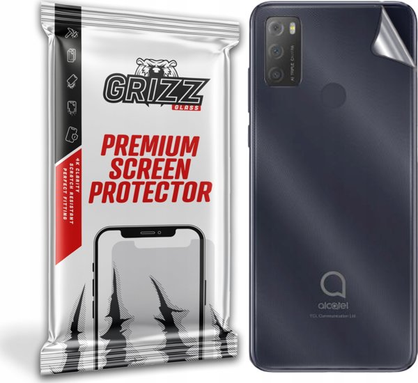 GrizzGlass Προστατευτική Μεμβράνη Πίσω Όψης για Alcatel 1s 2021 - Διαφανές Film Προστασίας από Γρατζουνιές