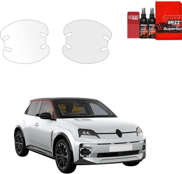 GrizzGlass Bezbarwna folia ochronna BodyShield pod klamki do Renault R5 (2024-2026) [2w1] (GRZ19982)