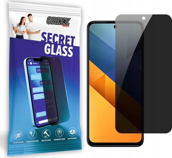 GrizzGlass SecretGlass Γυαλί Προστασίας Οθόνης (Privacy) για Xiaomi Poco M6