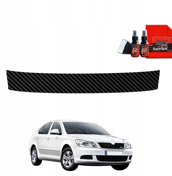 GrizzGlass BodyShield Προστατευτική Μεμβράνη Ανθρακονήματος για Κατώφλι Χώρου Αποσκευών Skoda Octavia 2 Sedan Facelifting (2008-2013)