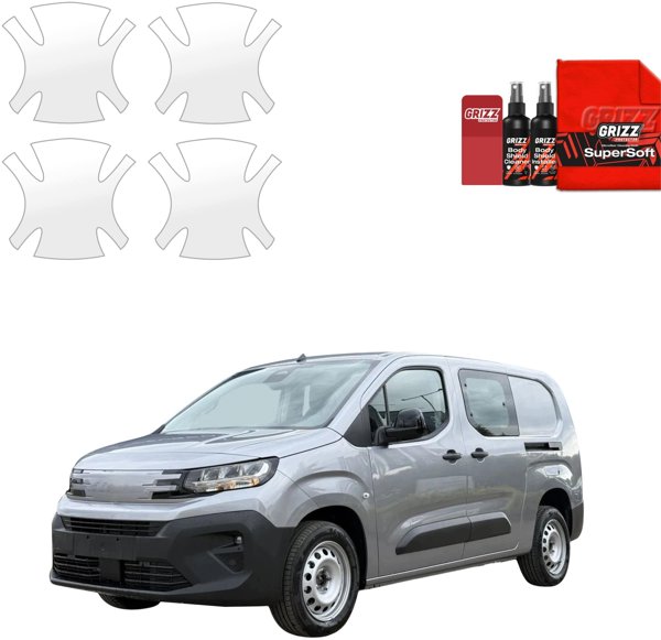 GrizzGlass Bezbarwna folia ochronna BodyShield pod klamki do Peugeot Partner (2018-2026) [4w1] (GRZ21821)