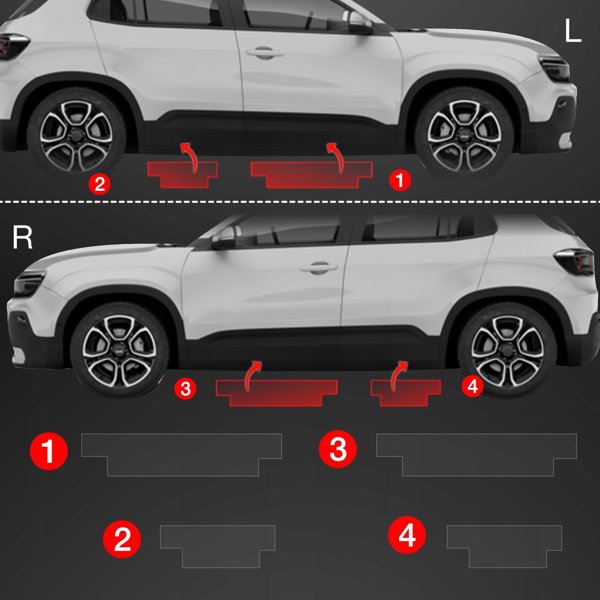 GrizzGlass Folia ochronna na progi BodyShield do Jeep Avenger (2023-2025) [4w1] (GRZ15442)