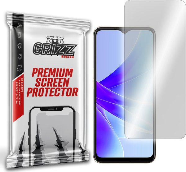 GrizzGlass Υβριδικό Γυαλί για Oppo A77s, Προστασία Οθόνης, Ανθεκτικό στις Γρατζουνιές, Εύκολη Τοποθέτηση