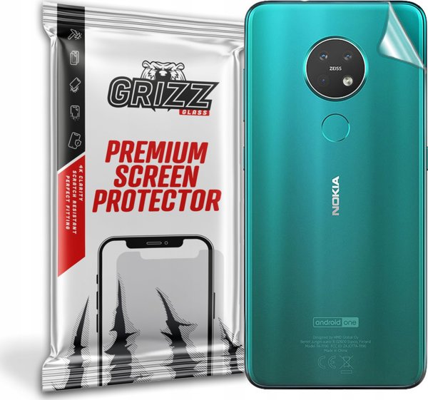 GrizzGlass Προστατευτική Μεμβράνη Πλάτης για Nokia 7.2, Εύκαμπτη Αντιχαρακτική Μεμβράνη, Σατινέ Φινίρισμα