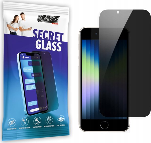 GrizzGlass Προστατευτικό Γυαλί Privacy SecretGlass για Apple iPhone SE 2020