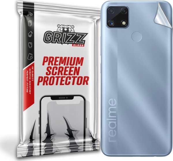 GrizzGlass Προστατευτικό Φιλμ Πλάτης για Realme C25Y, OxyFree Τεχνολογία, Ανθεκτικό στις Γρατζουνιές, Διάφανο