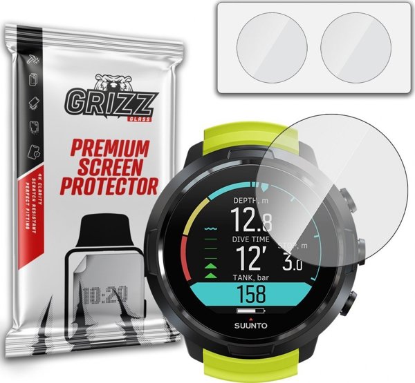GrizzGlass Υβριδικό Γυαλί Προστασίας Οθόνης για Suunto D5, Αντιχαρακτικό & Εύκολη Τοποθέτηση