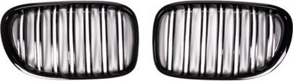MTuning Αθλητική Μάσκα BMW 7 Series F01 F02 F03 F04 2008-2012, Διπλές Ραβδώσεις, Gloss Black