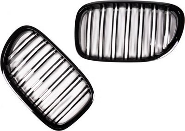 MTuning Αθλητική Μάσκα BMW 7 Series F01 F02 F03 F04 2008-2012, Διπλές Ραβδώσεις, Gloss Black