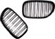 MTuning Αθλητική Μάσκα BMW 7 Series F01 F02 F03 F04 2008-2012, Διπλές Ραβδώσεις, Gloss Black