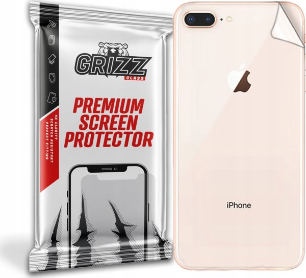 GrizzGlass Προστατευτική Μεμβράνη Πλάτης για Apple iPhone 8 Plus, Ανθεκτική Προστασία, Διάφανη