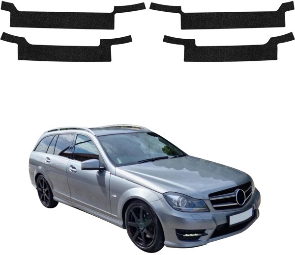 GrizzGlass Czarna powłoka techniczna HeavyDuty Black na progi do Mercedes Benz C Klasa S204 Kombi Facelifting (2011-2014) [4w1] (GRZ20333)