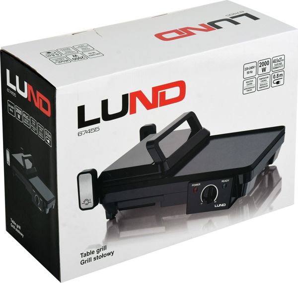 Ηλεκτρική Ψησταριά Lund 67455, Επιτραπέζια Γκριλιέρα με Ρυθμιζόμενες Πλάκες