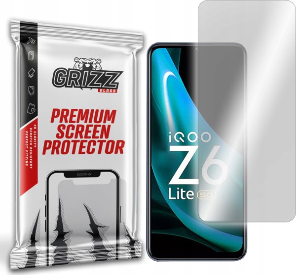 GrizzGlass Υβριδικό Γυαλί Προστασίας για vivo iQOO Z6 Lite, Ανθεκτικό, Αντιχαρακτικό, Εύκολη Τοποθέτηση