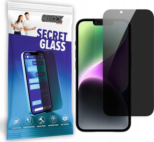 GrizzGlass SecretGlass Γυαλί Προστασίας Οθόνης (Privacy) για Apple iPhone 15 Plus / 14 Plus