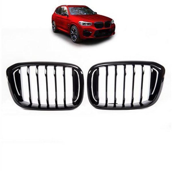 MTuning Αθλητική Γρίλια BMW X3 G01/F97 & X4 G02/F98 2017-2021, Gloss Black, Σετ Μονών Νεύρων