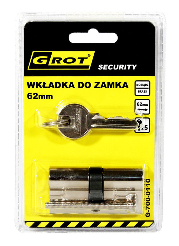 Grot Wkladka bebenkowa 31x31mm 62mm nikiel 5 kluczy
