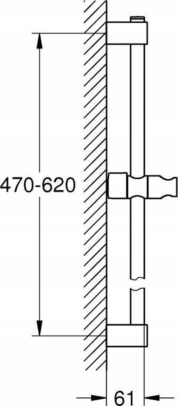 Grohe Βέργα Ντους Tempesta 600 mm Χρωμιωμένη