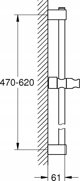 Grohe Βέργα Ντους Tempesta 600 mm Χρωμιωμένη