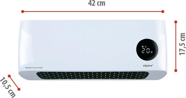 Θερμαντήρας Τοίχου 1000-2000W με Τηλεχειριστήριο ALPINA