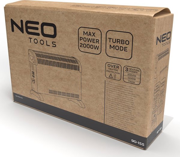 NEO Tools 90-155 Ηλεκτρικός Θερμαντής Converter 2000W με Turbo και Θερμοστάτη Λευκό