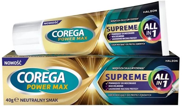 GSK COREGA_Power Max Supreme All in One συγκολλητική κρεμα για οδοντοστοιχίες 40g