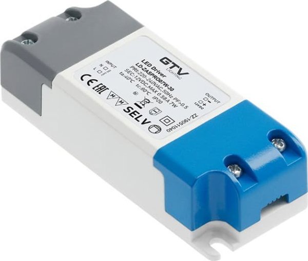 GTV Zasilacz LED PRO 12V 7W input 220-240V AC IP20 LD-ZASPRO07W-30
