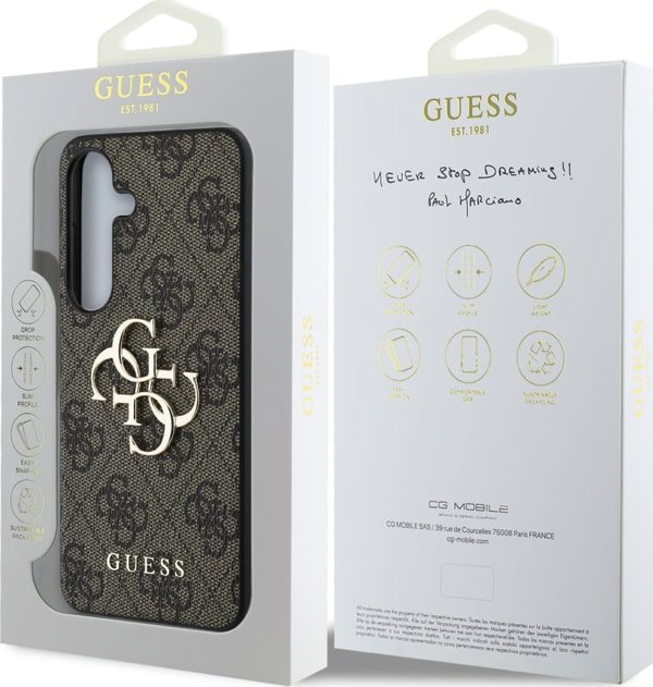 GUESS θήκη για SAMSUNG S25 GUHCS25S4GMGBR (4G PU Big Logo) καφέ
