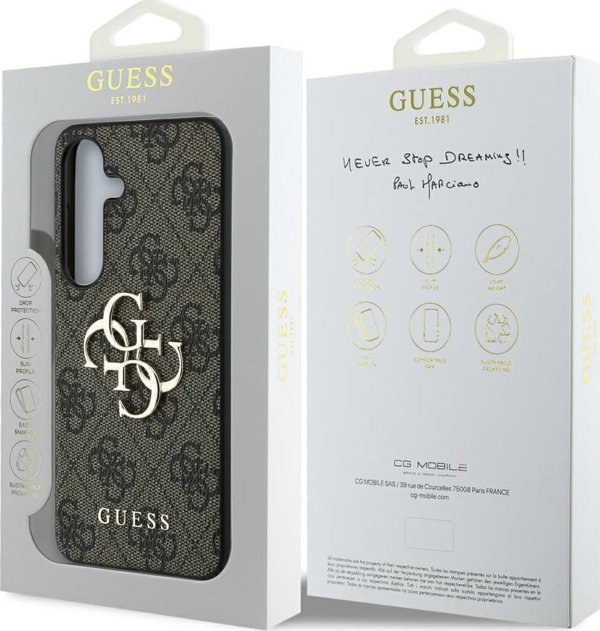 GUESS θήκη για SAMSUNG S25 GUHCS25S4GMGBR (4G PU Big Logo) καφέ