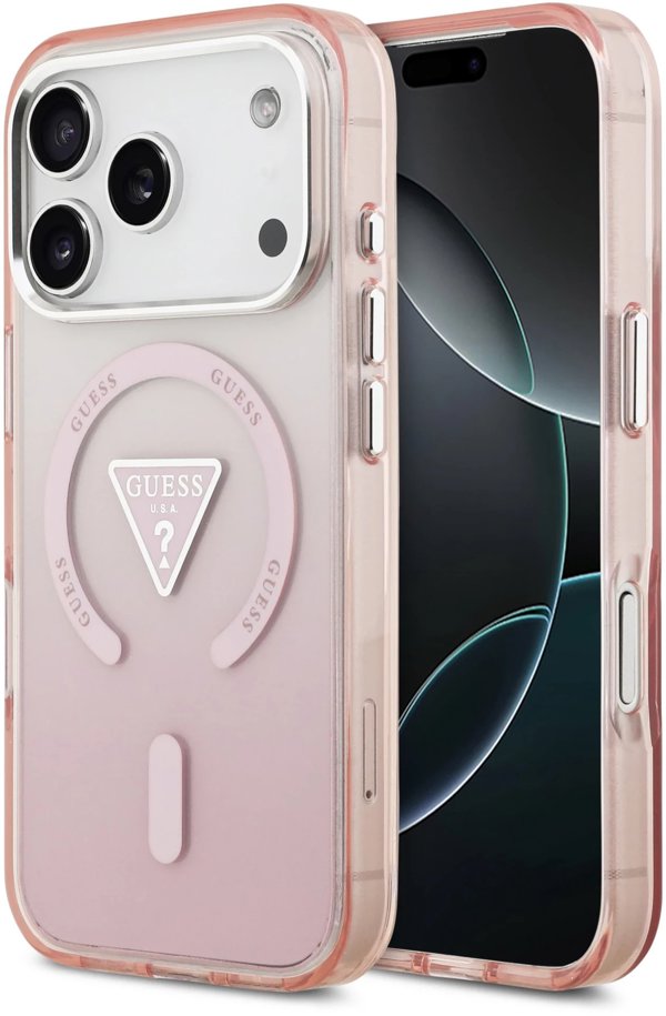GUESS φουτεραλ ντο IPHONE 17 Προ κομπατιμπιλνυ ζ ΜαγΣαφε GUHMP17LHGTMLCGP (IML Γραντιαντ W/ Τριανγκλε Λογο) ριζοβυ