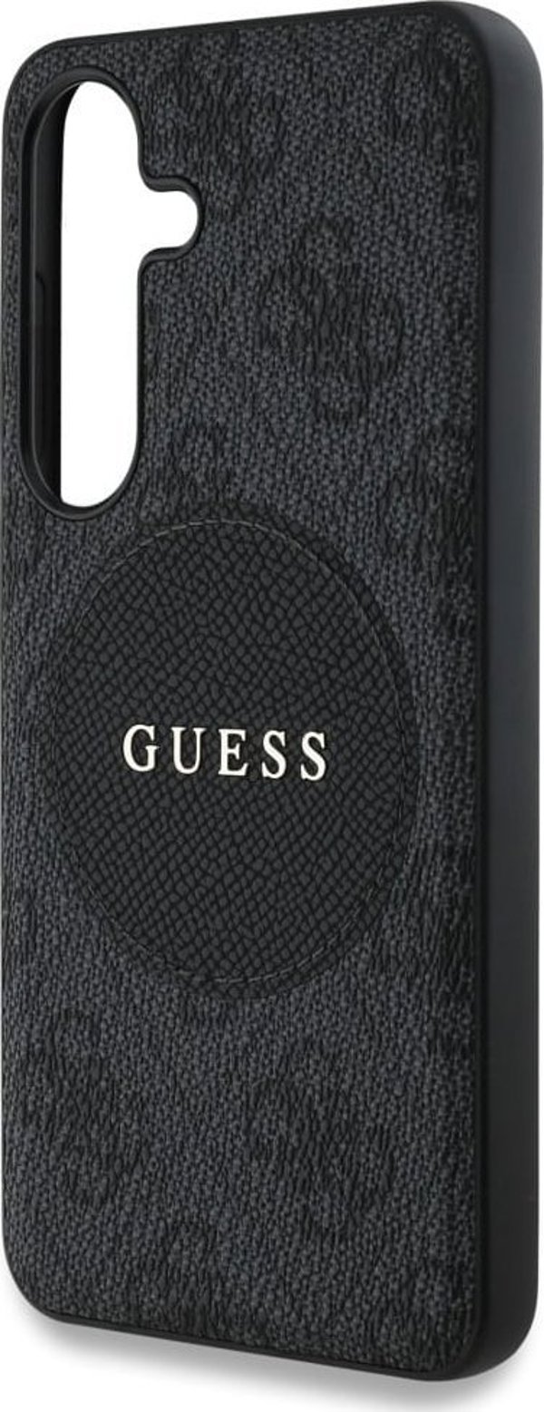 Θήκη Guess 4G Round Patch Classic Logo MagSafe για Samsung Galaxy S25 Plus μαύρο