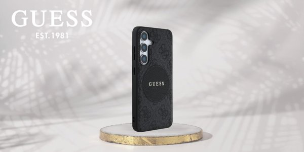 Θήκη Guess 4G Round Patch Classic Logo MagSafe για Samsung Galaxy S25 Plus μαύρο