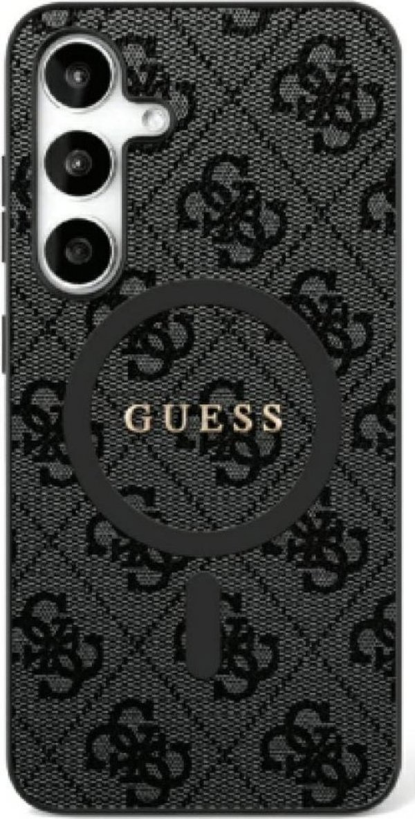 GUESS θήκη για SAMSUNG S25 GUHMS25SG4GFRK (Μαγνητική PU 4G Δαχτυλίδι Κλασικό Λογότυπο) μαύρο