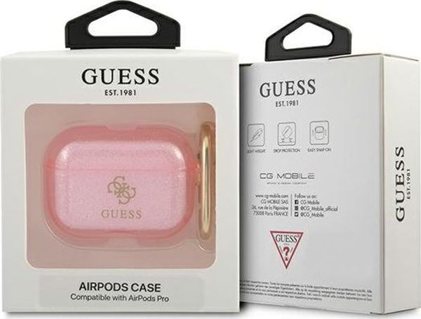 Guess Θήκη AirPods Pro Glitter Συλλογή - Ροζ