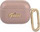 Guess Θήκη AirPods Pro Saffiano Script Metal Collection, Ροζ, Οικολογικό Δέρμα