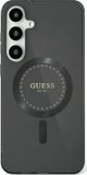 Θήκη Samsung Galaxy S25 Guess Rhinestones Printed Classic Logo MagSafe μαύρη