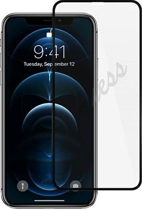 Guess Tempered Glass για iPhone 12 Pro Max 6.7" Vintage Magic Logo - Μαύρο