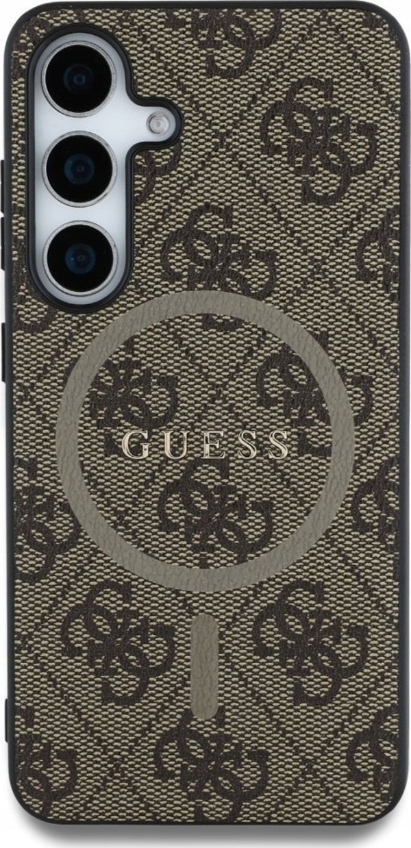 GUESS θήκη για SAMSUNG S25 Plus GUHMS25MG4GFRW (Μαγνητικό PU 4G Δαχτυλίδι Κλασικό Λογότυπο) καφέ