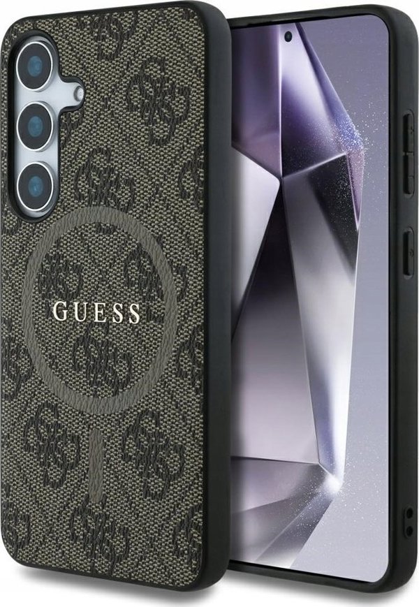 GUESS θήκη για SAMSUNG S25 Plus GUHMS25MG4GFRW (Μαγνητικό PU 4G Δαχτυλίδι Κλασικό Λογότυπο) καφέ