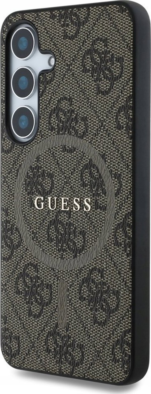 GUESS θήκη για SAMSUNG S25 Plus GUHMS25MG4GFRW (Μαγνητικό PU 4G Δαχτυλίδι Κλασικό Λογότυπο) καφέ
