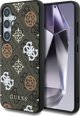 Θήκη MagSafe με σχέδιο Guess 4G και μοτίβο Peony για Samsung Galaxy S25 καφέ