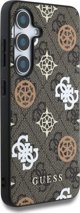 Θήκη MagSafe με σχέδιο Guess 4G και μοτίβο Peony για Samsung Galaxy S25 καφέ