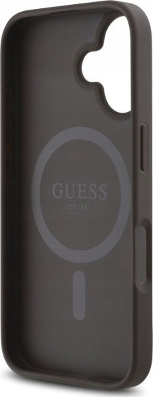 Guess GUHMP16SP4SM4MW iPhone 16 6.1" καφέ/καφέ σκληρή θήκη 4G Μικρό Κλασικό MagSafe