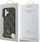 Guess GUHMP16SP4SM4MW iPhone 16 6.1" καφέ/καφέ σκληρή θήκη 4G Μικρό Κλασικό MagSafe