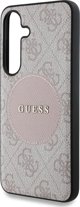 Θήκη MagSafe Guess 4G Round Patch Classic Logo για Samsung Galaxy S25 Ροζ