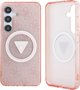 Θήκη Guess 4G Glitter Triangle Buttons MagSafe για Samsung Galaxy S25 Ροζ